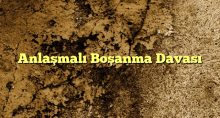 Anlaşmalı Boşanma Davası2