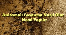 Anlaşmalı Boşanma Nasıl Olur  Nasıl Yapılır