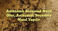 Anlaşmalı Boşanma Nasıl Olur Anlaşmalı Boşanma Nasıl Yapılır