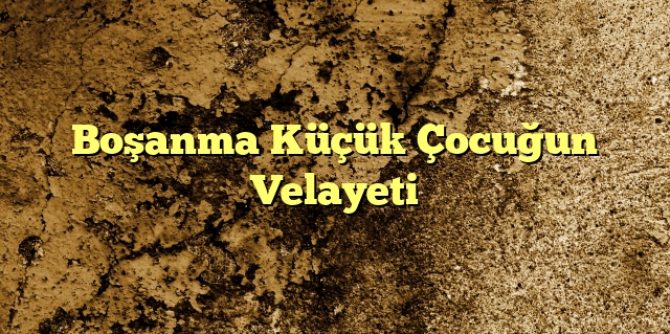 Boşanma Küçük Çocuğun Velayeti