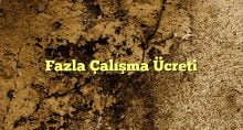 Fazla Çalışma Ücreti