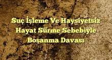 Suç İşleme Ve Haysiyetsiz Hayat Sürme Sebebiyle Boşanma Davası