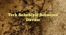 Terk Sebebiyle Boşanma Davası