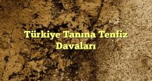 Türkiye Tanına Tenfiz Davaları