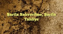 artla Salıverilme Şartla Tahliye